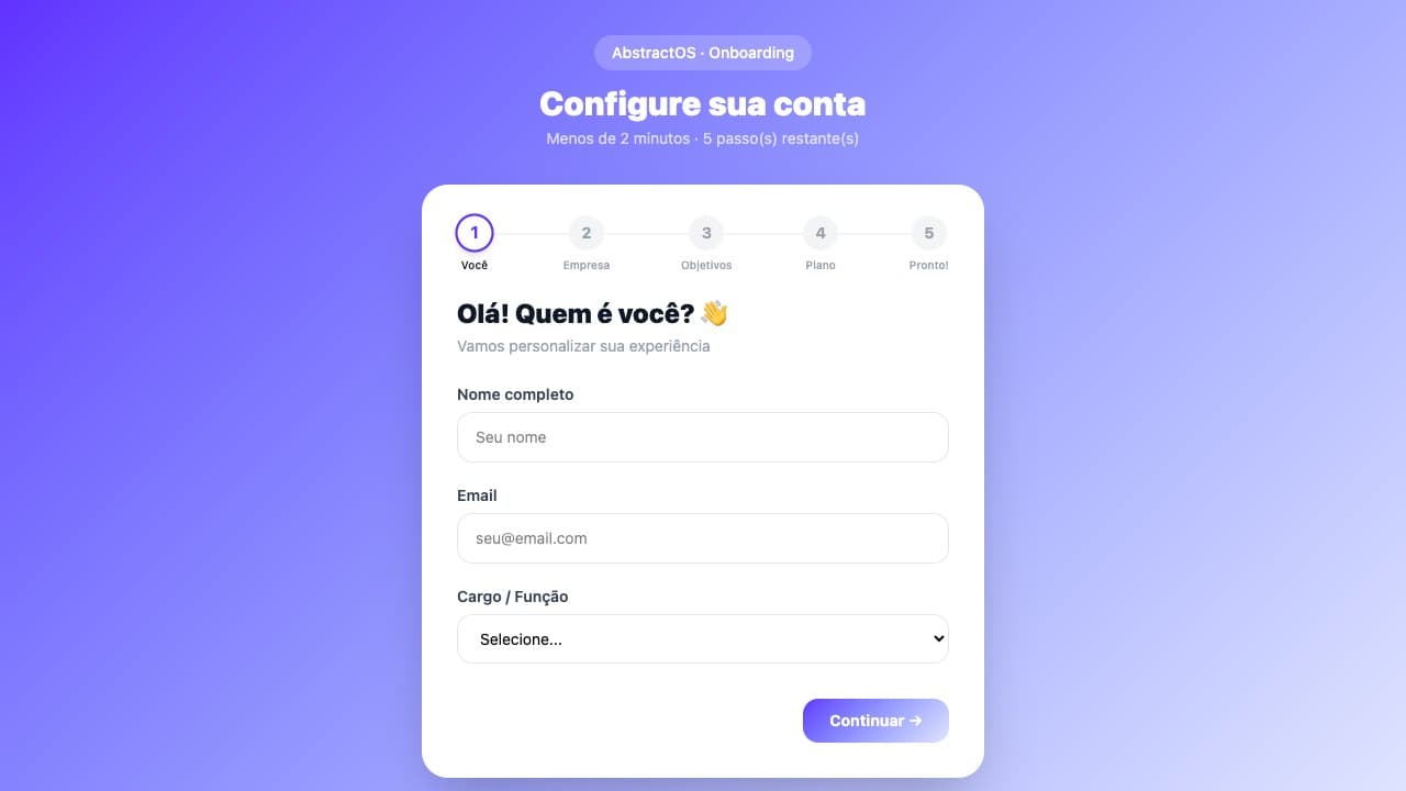 Wizard de Onboarding
