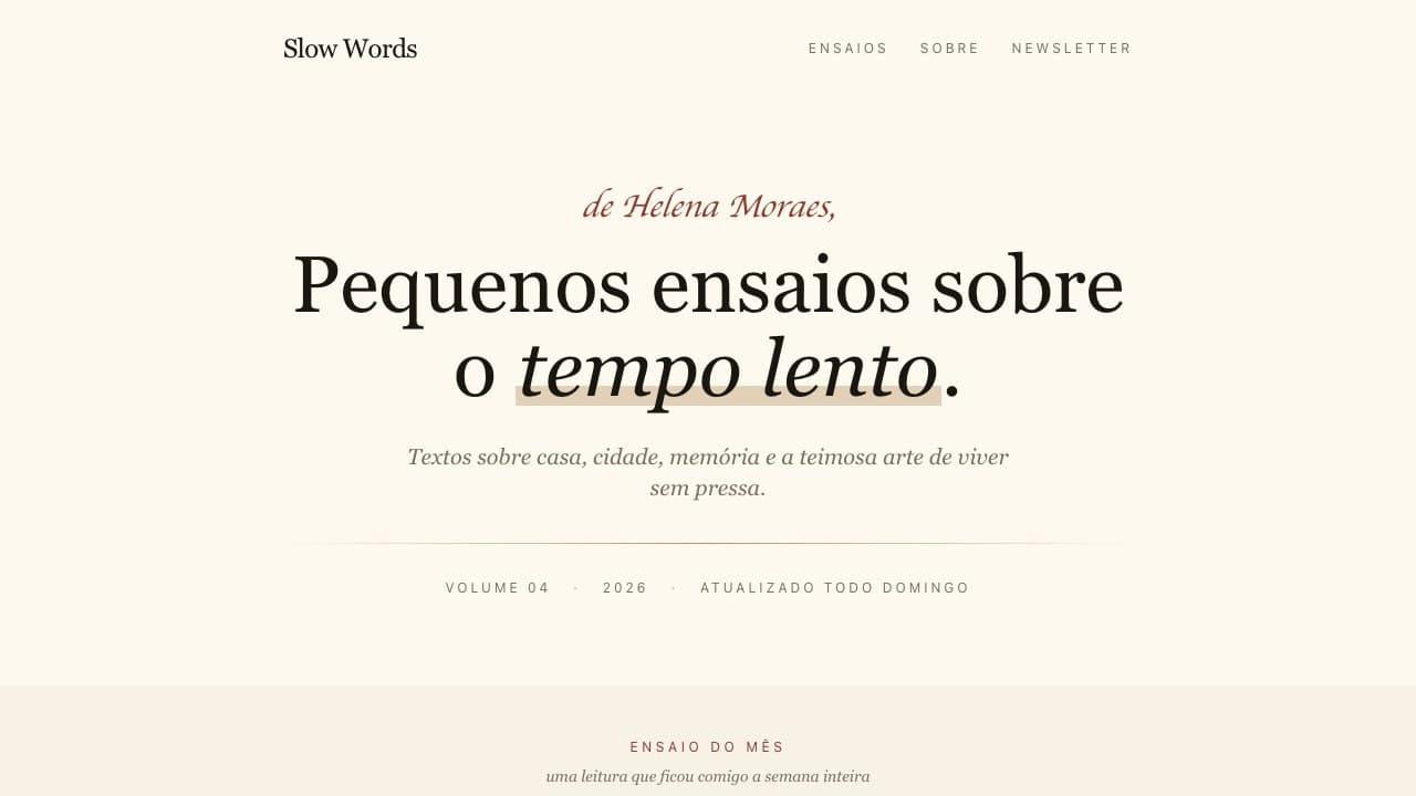Slow Words — Ensaios
