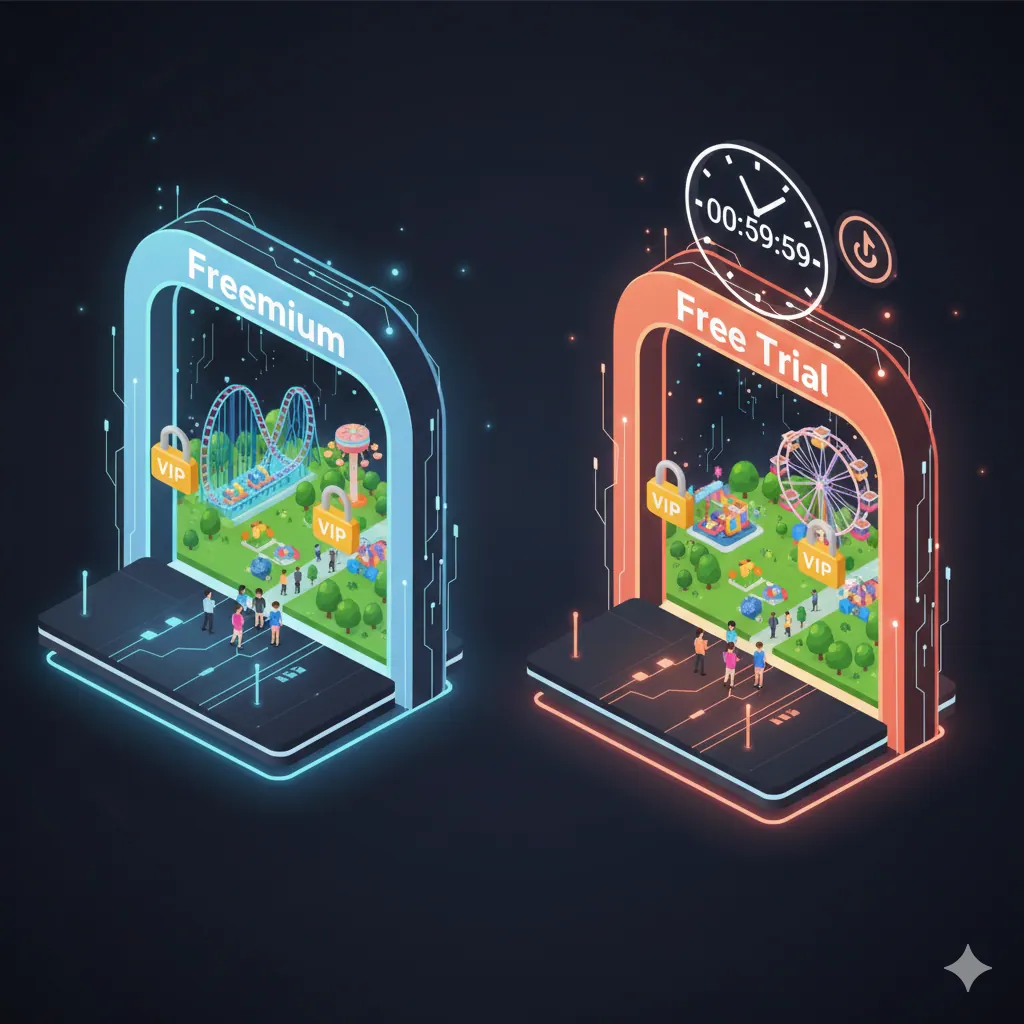 Isca grátis na armadilha, simbolizando os perigos financeiros ocultos de modelos como o freemium.