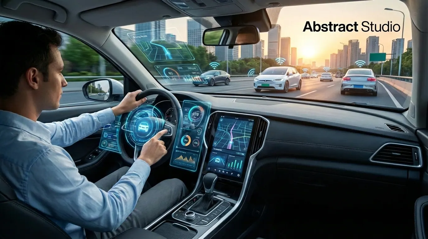 Tela de celular com o app PratiCar, ícone de carro e estrada digital, modernizando a formação de motoristas no Brasil.